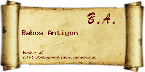 Babos Antigon névjegykártya